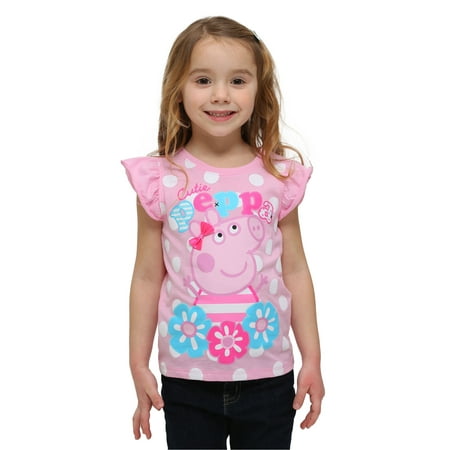Peppa Pig Little Girls Ruffle-Trim Sweatshirt Red 4
